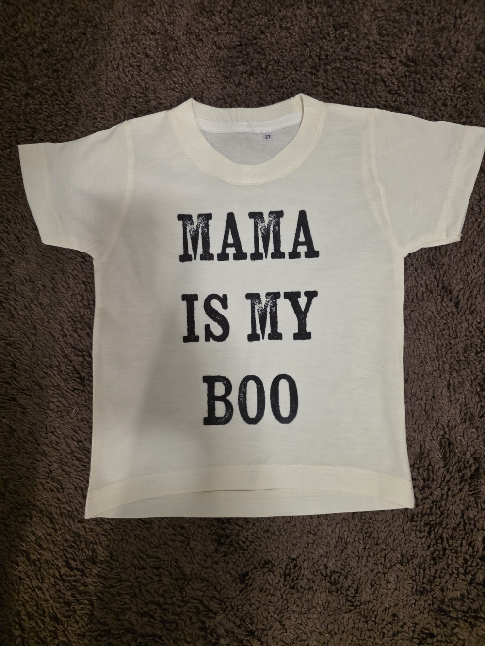 Mama Is My Boo Cream Kids T-Shirt